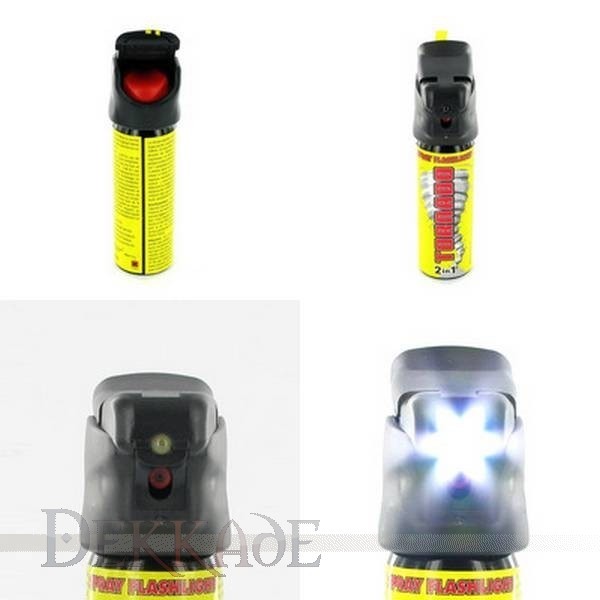 PEPPER SPRAY TORNADO WITH FLASHLIGHT 63ML