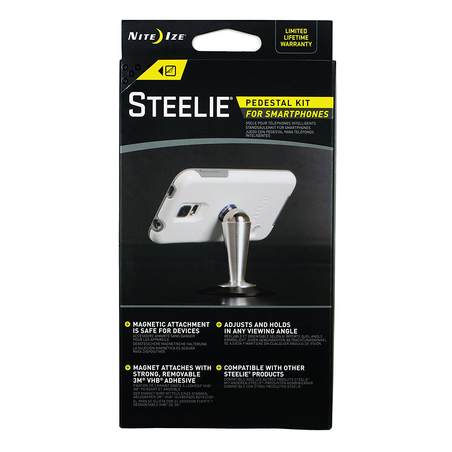 Nite Ize Steelie Pedestal Kit For Smart Phones STMPK11R8 Silver